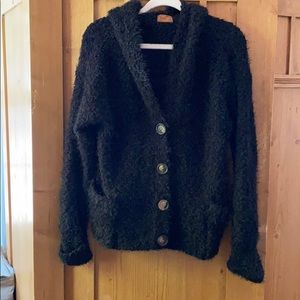 Black Hooded Cardigan